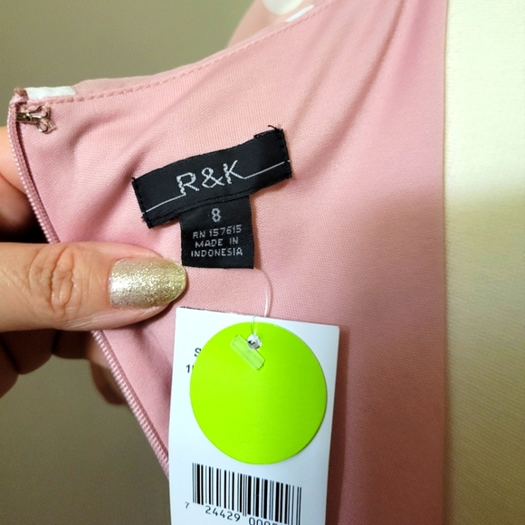 New Beautiful R & K Blush Polka-dot A line Dress size 8 - Picture 8 of 14